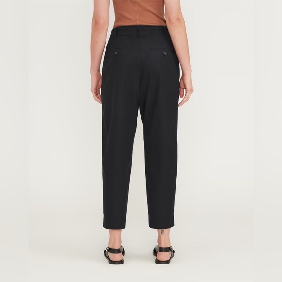 Everlane The Poplin Pleated Taper Pant in Black Size 6 - Picture 9 of 9